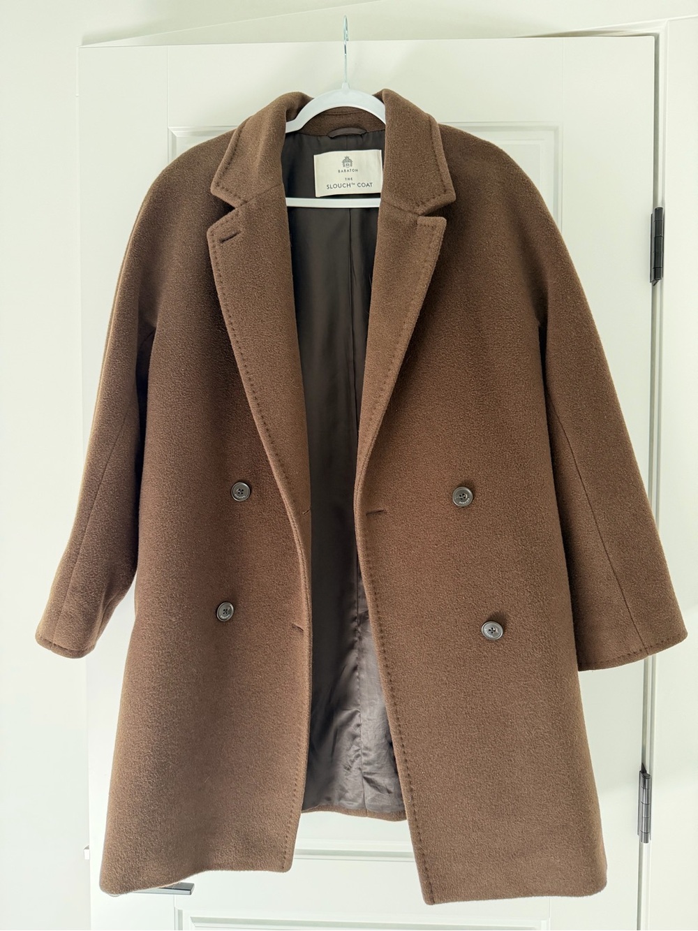 Aritzia Slouch Coat - Mid Length - size Medium - rich mocha brown